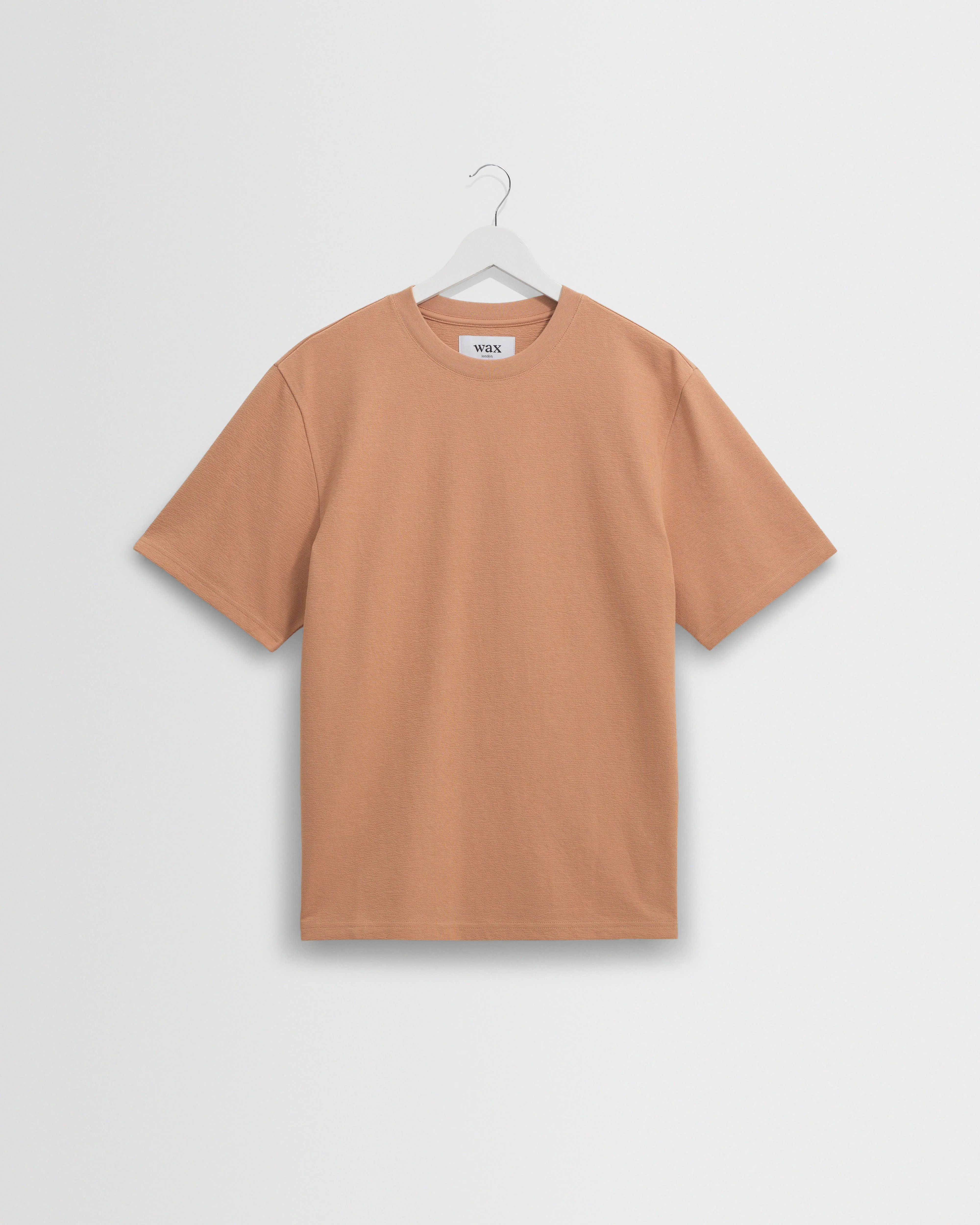 Dean - Dusty Orange Textured Organic Cotton T-Shirt - 1