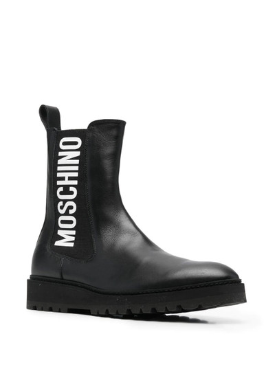 Moschino side logo-print detail ankle boots outlook