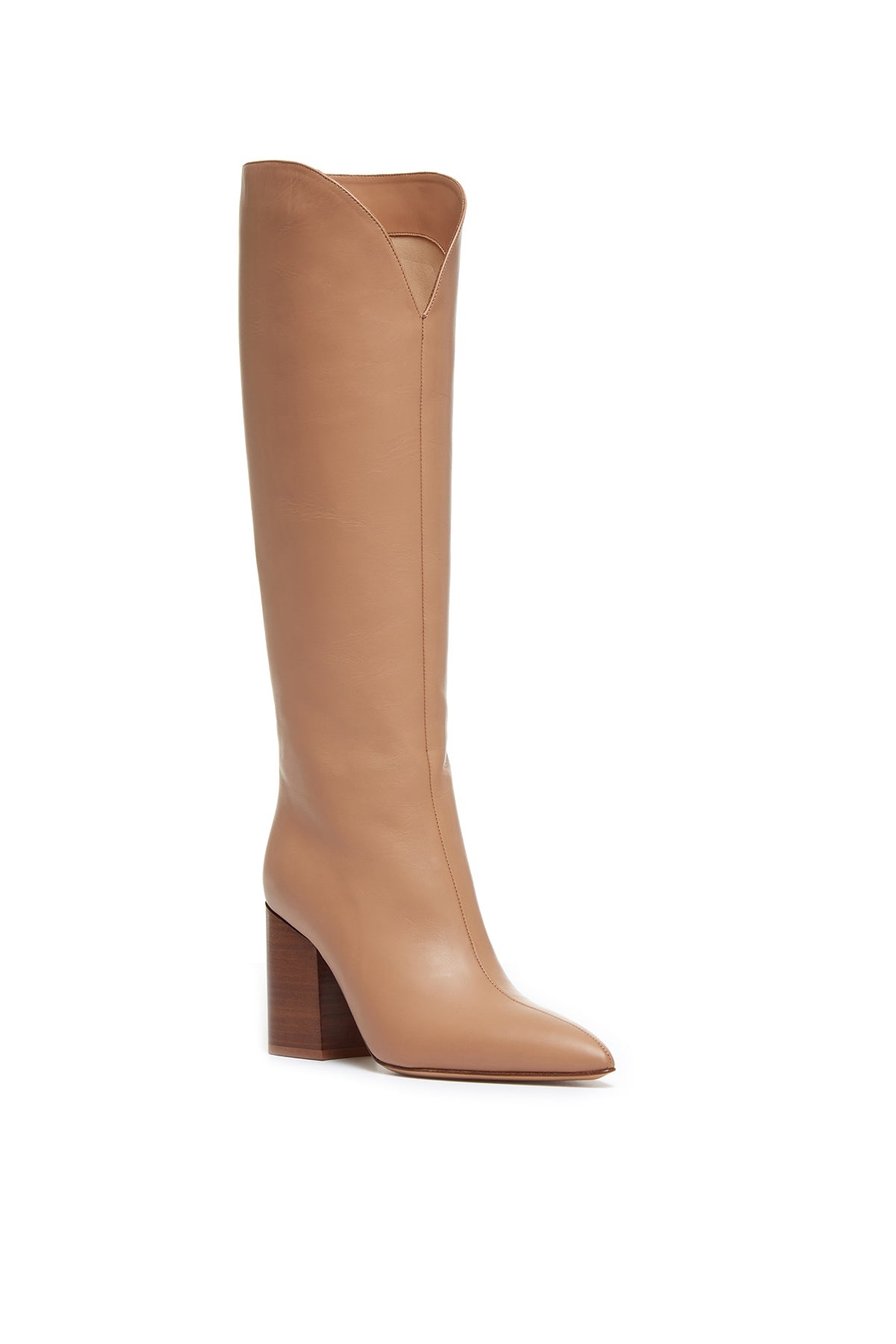Cora Knee High Boot in Camel Leather - 2