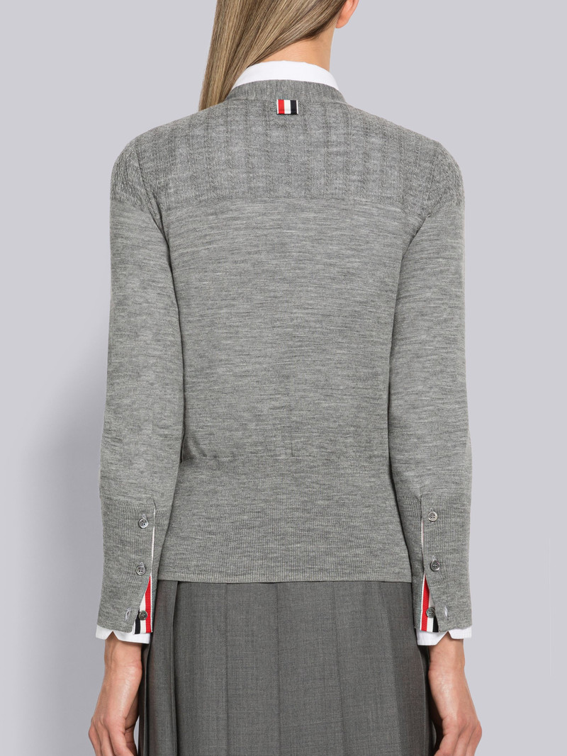 Fine Merino Wool V-Neck Yoke Cardigan 3