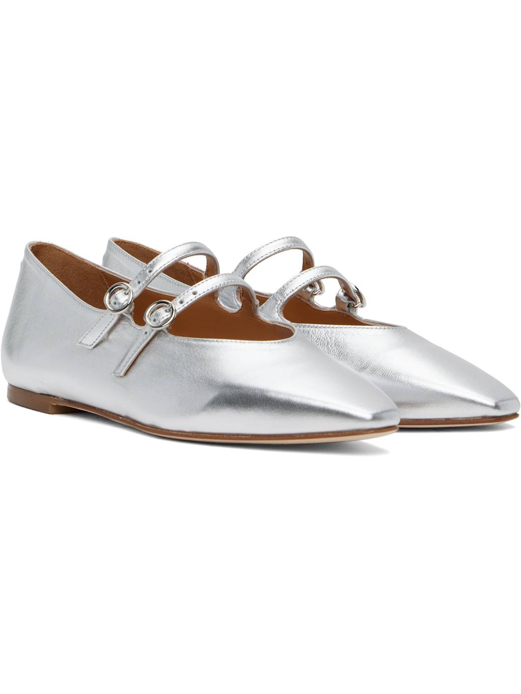 Silver Franny Ballerina Flats - 4
