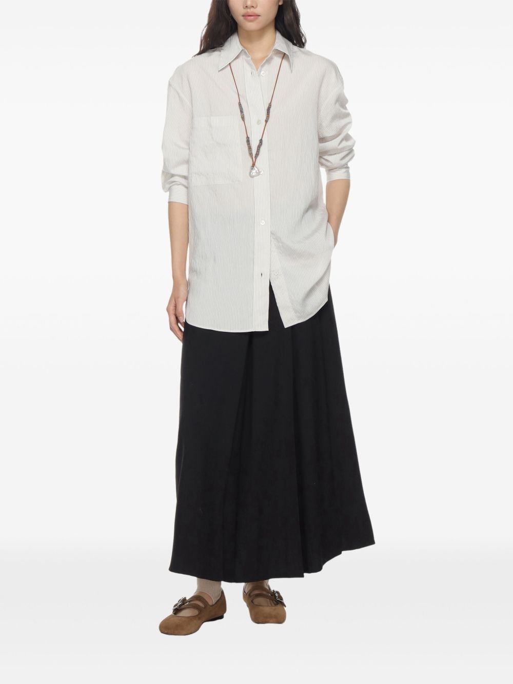 pleated asymmetric skirt - 2