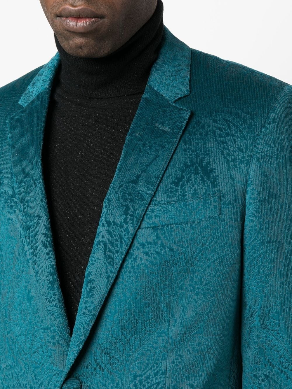 paisley-jacquard single-breasted blazer - 5