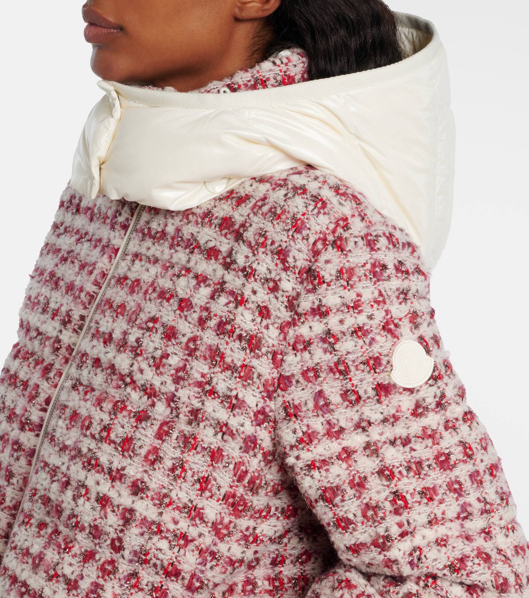 Andronne checked tweed down jacket - 4