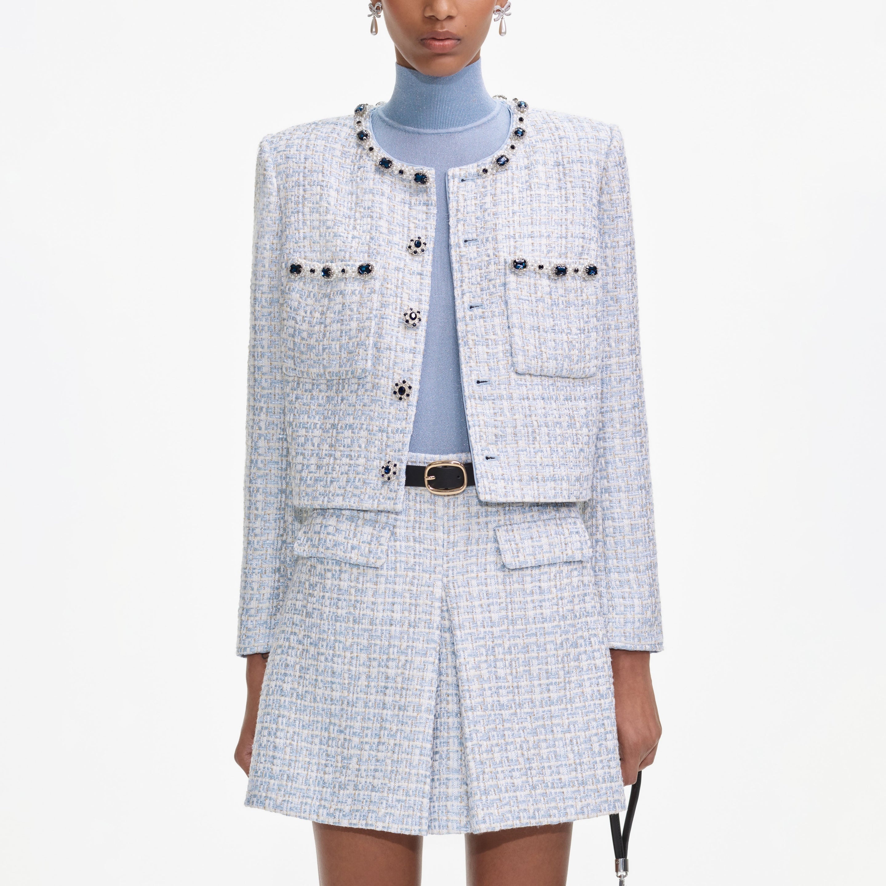 Blue Boucle Jacket - 4