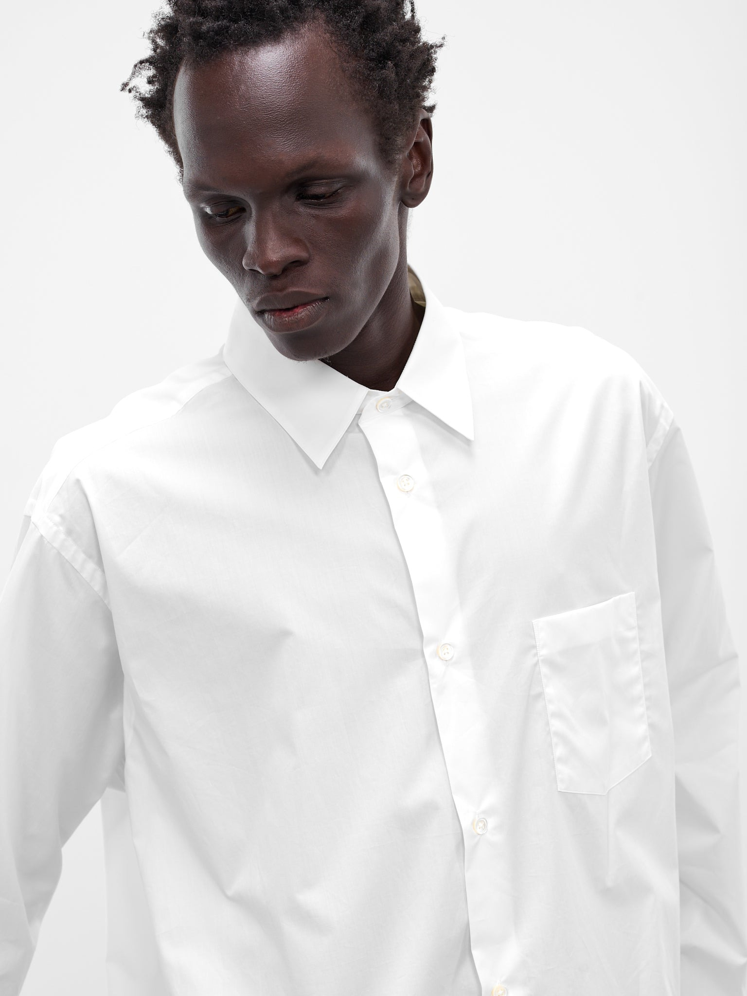 White Suvin Oversized Button-Up Shirt - 4