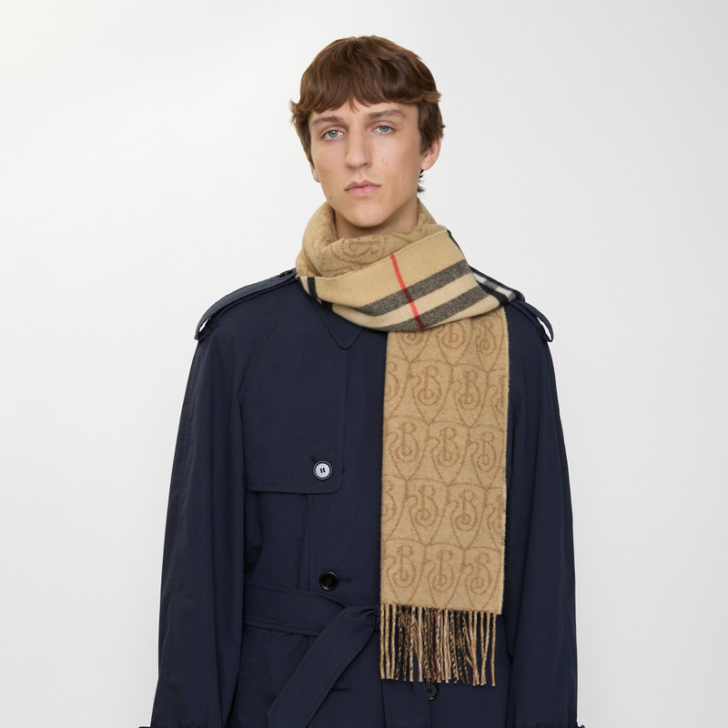 Reversible B Shield Cashmere Scarf 5