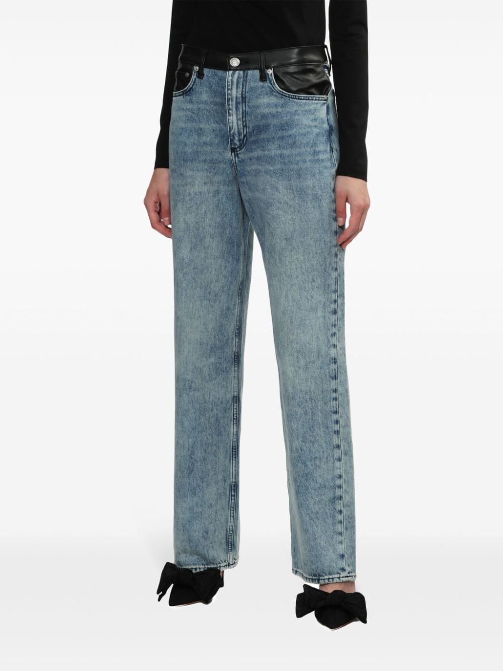 cotton wide-leg jeans - 3