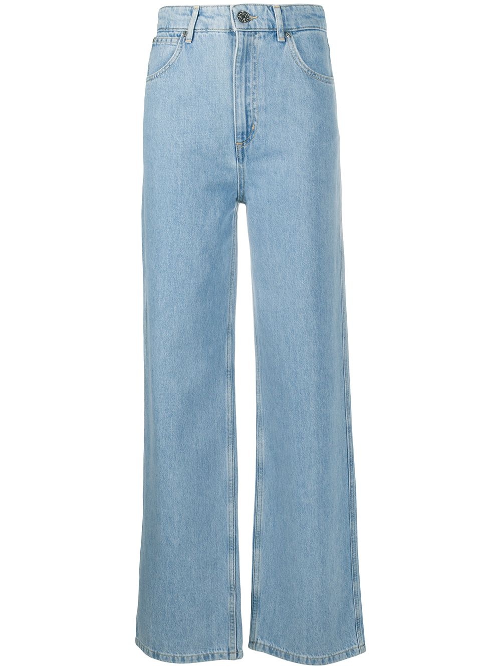 high-waist straight jeans - 1