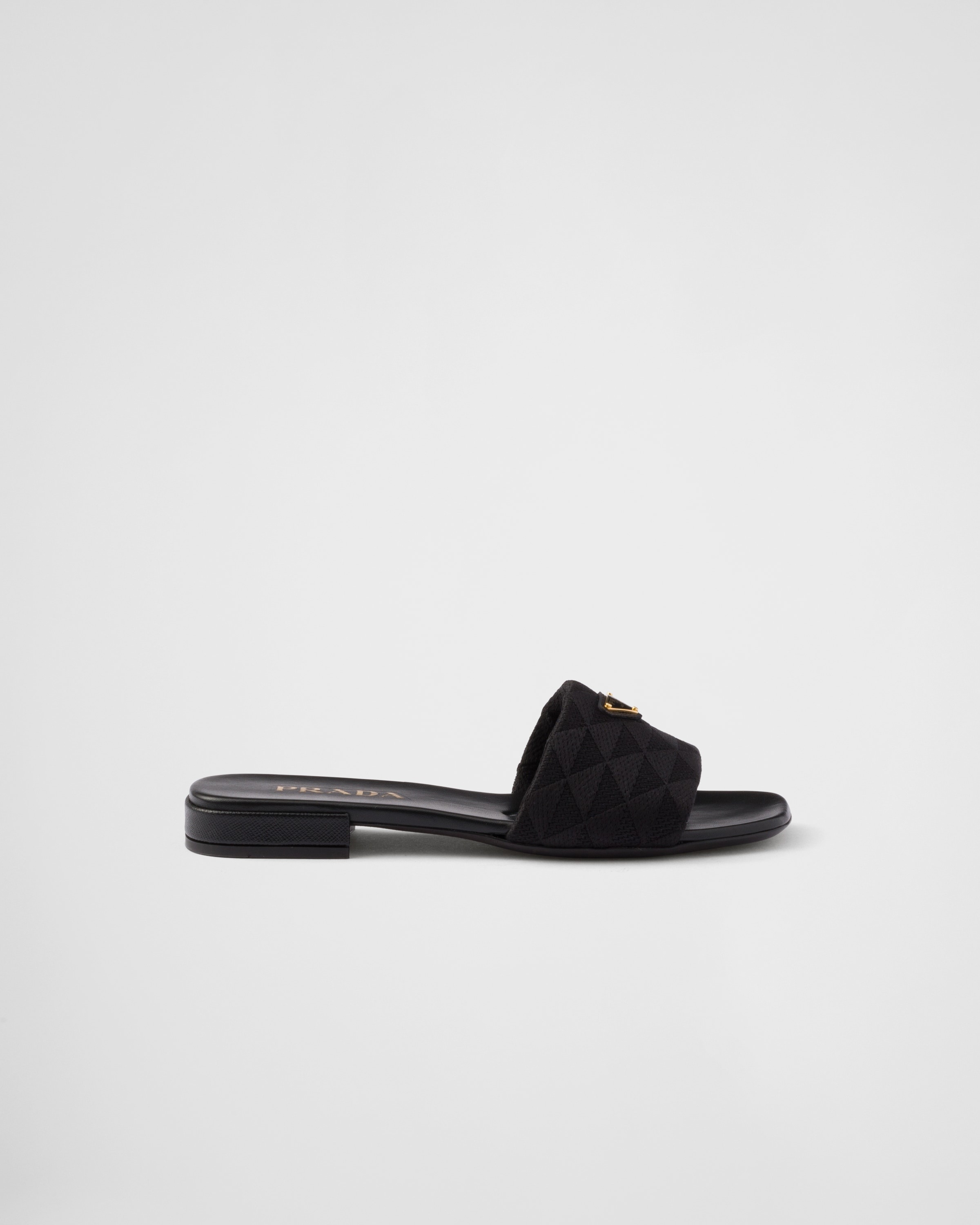 Embroidered fabric slides - 2