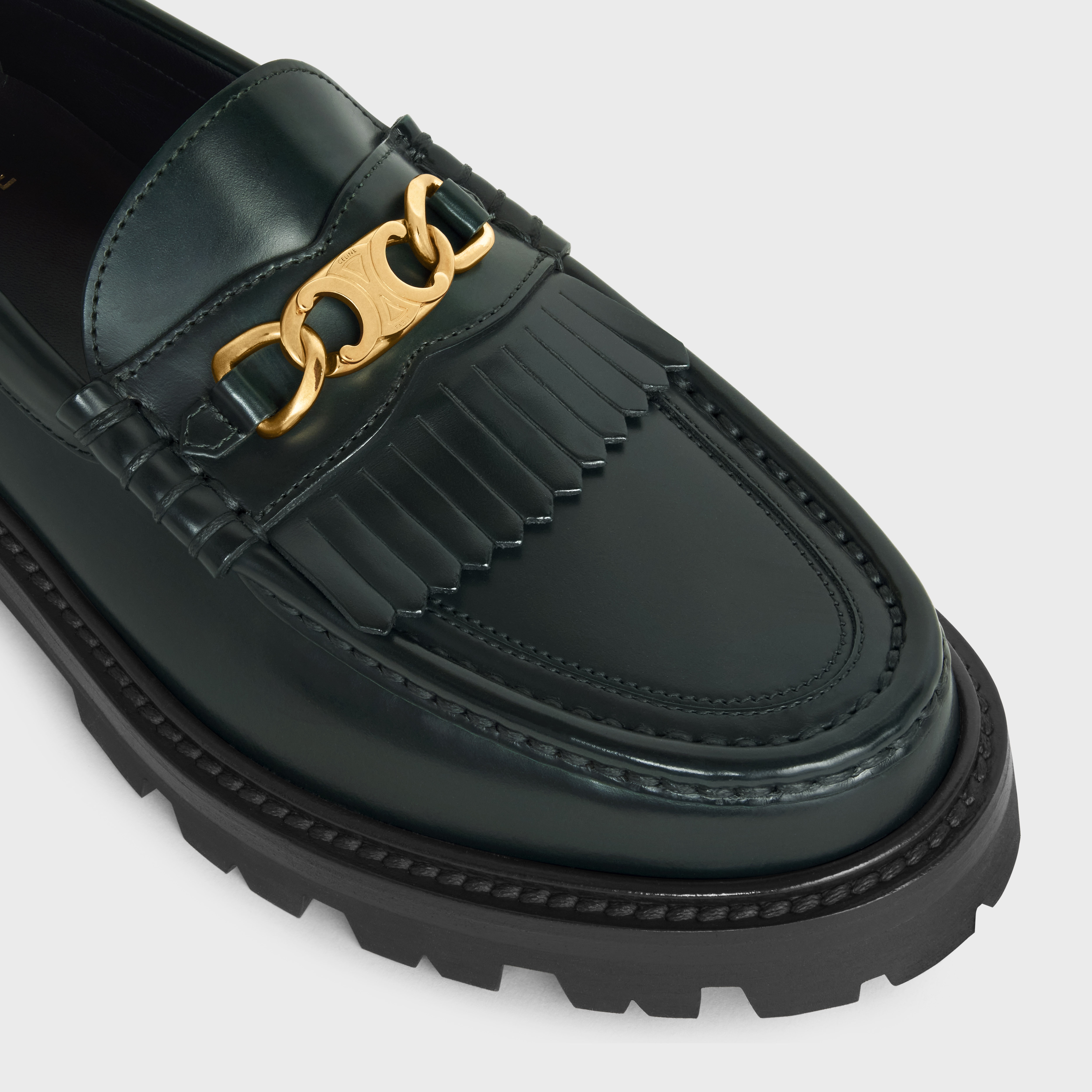 CELINE MARGARET LOAFER WITH TRIOMPHE CHAIN in POLISHED BULL - 4