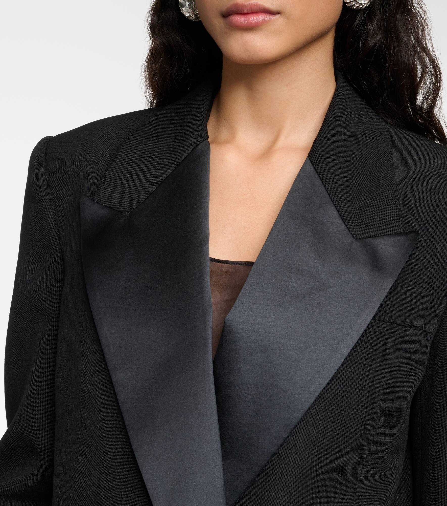 Double-breasted wool tuxedo jacket - 5