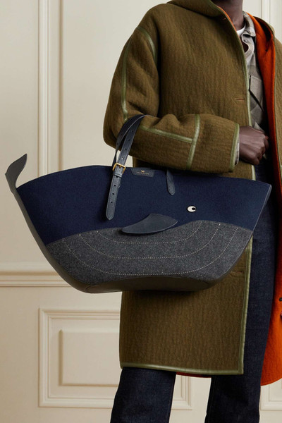 Anya Hindmarch + NET SUSTAIN Whale leather-trimmed recycled wool-felt tote outlook