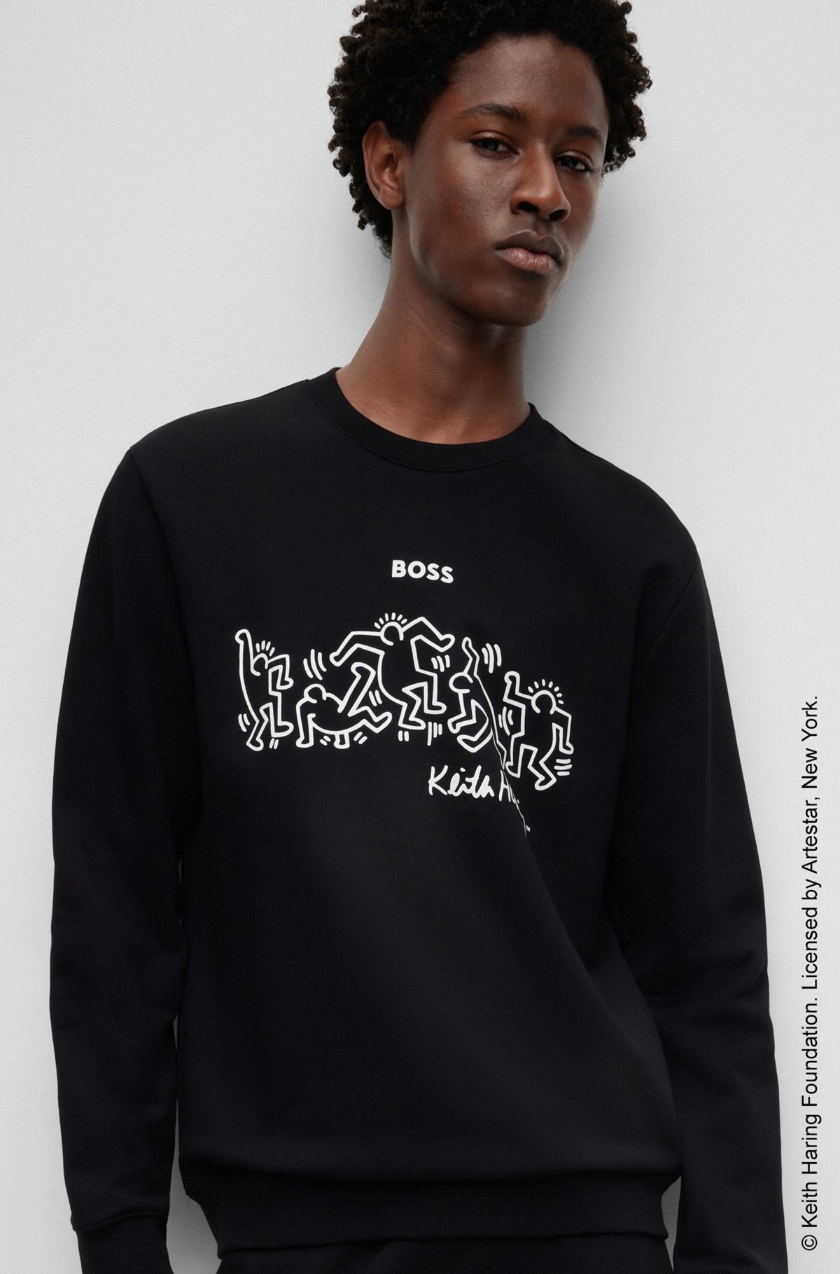 BOSS X KEITH HARING GENDER-NEUTRAL COTTON-BLEND SWEATSHIRT WITH SPECIAL ARTWORK - 5