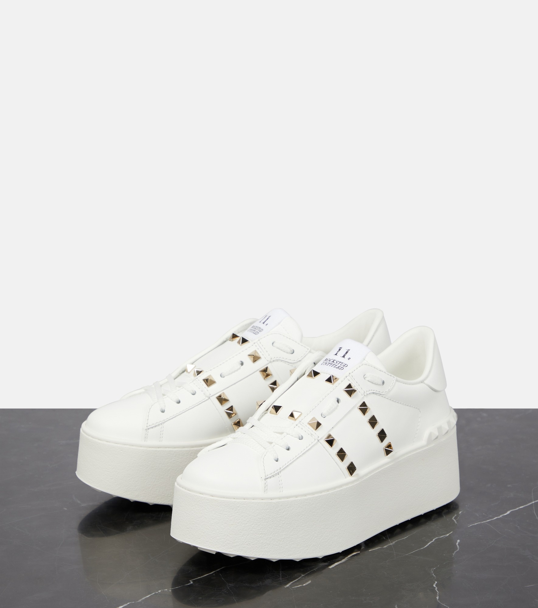Rockstud Untitled leather platform sneakers - 5
