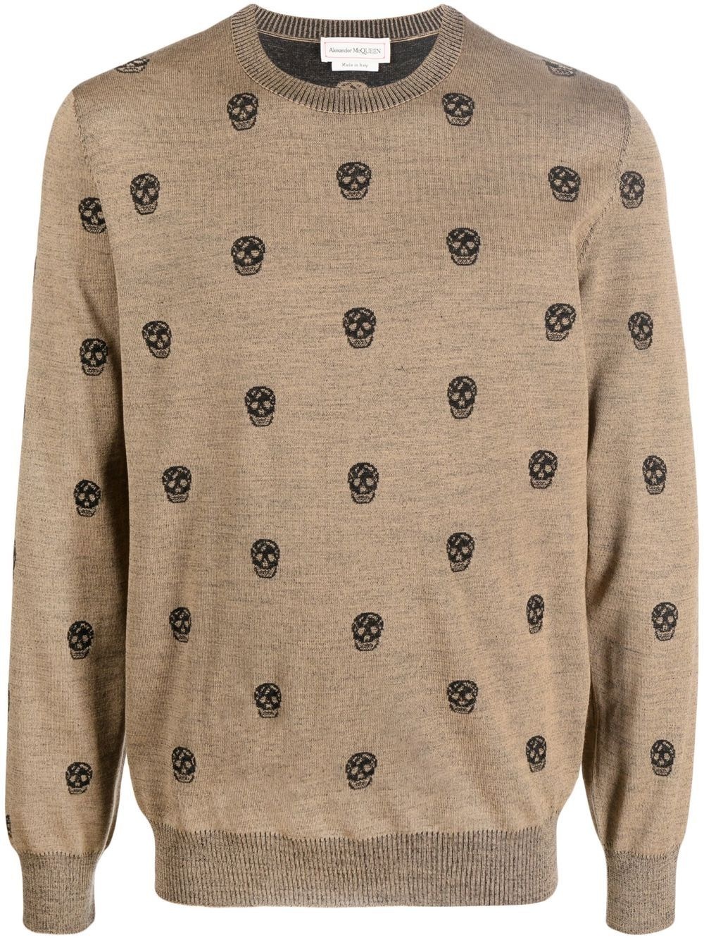 jacquard skull-motif wool jumper - 1