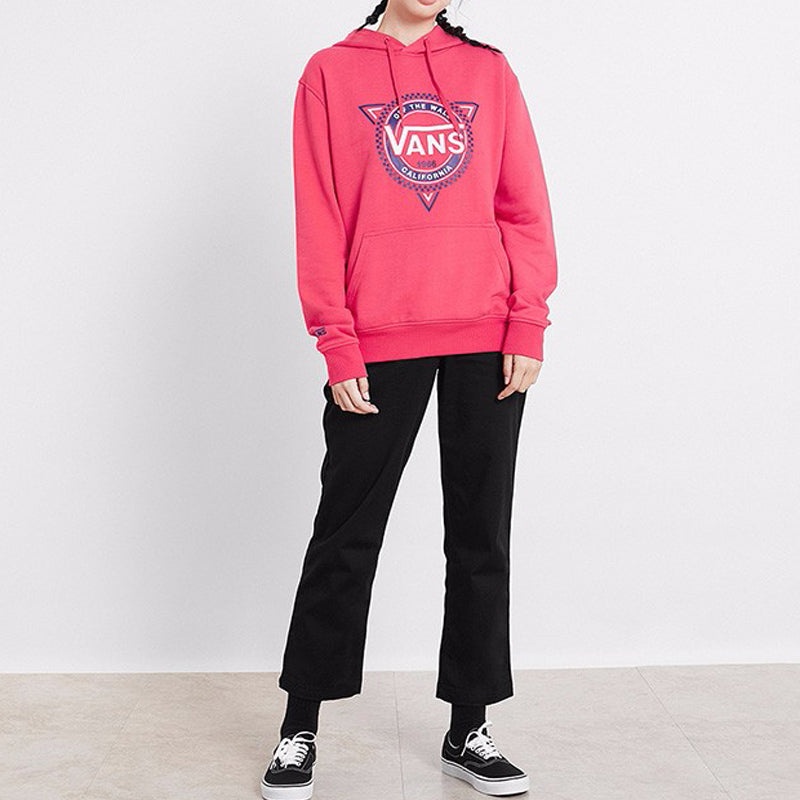 Vans Casual Sports Printing hooded Drawstring Couple Style Rose Red VN0A48CD0HI - 4