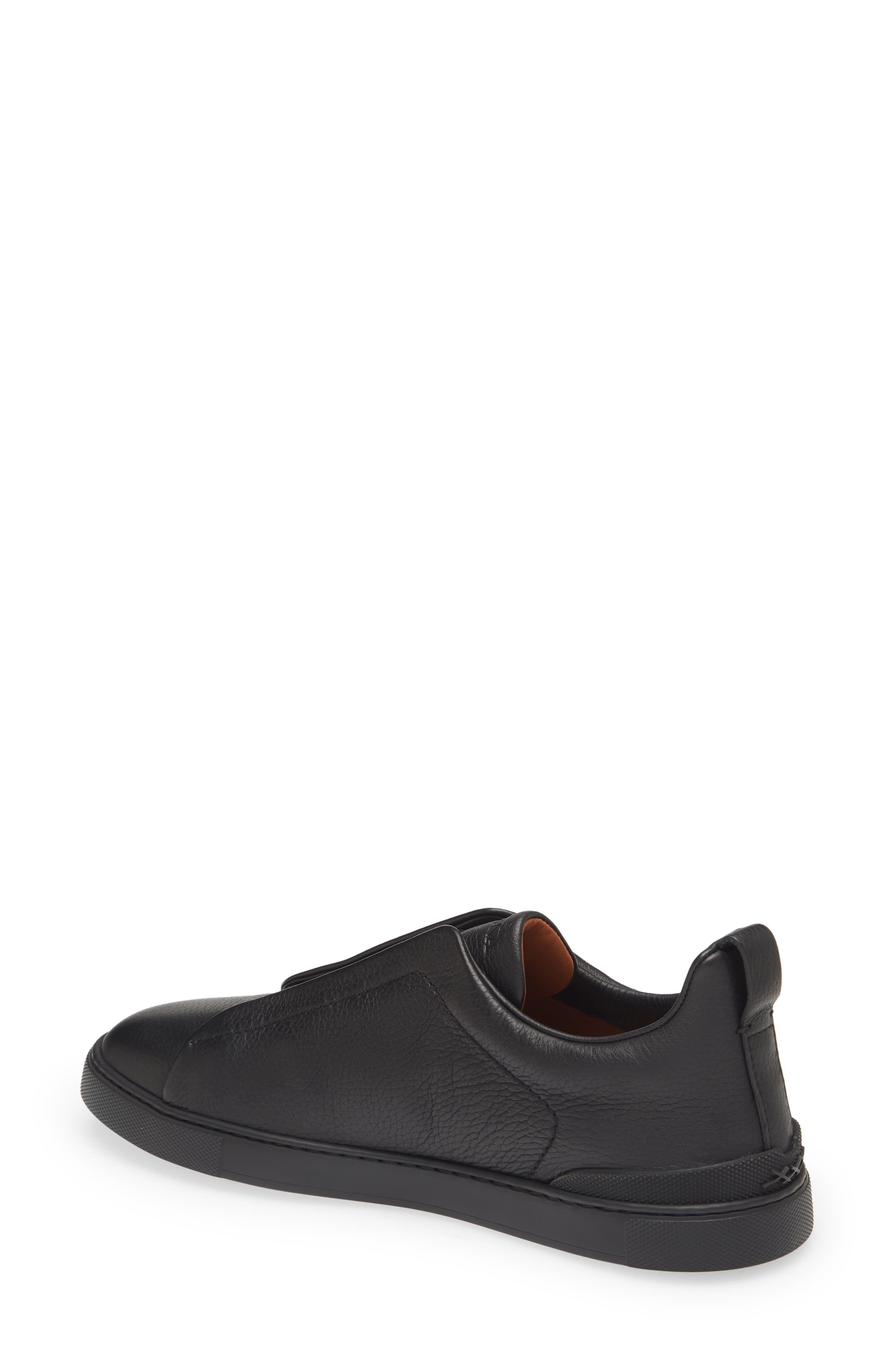 Triple Stitch Deerskin Leather Slip-On Sneaker - 2