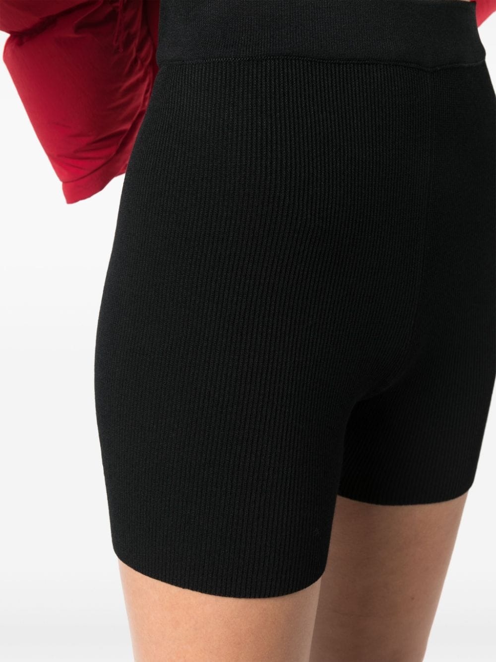 high-waisted ribbed cycling shorts - 5