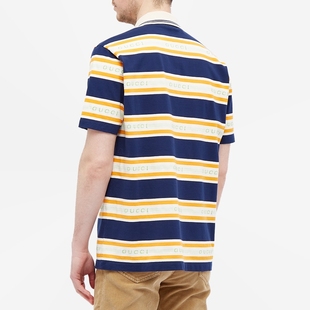 Gucci Logo Collar Stripe Polo - 6