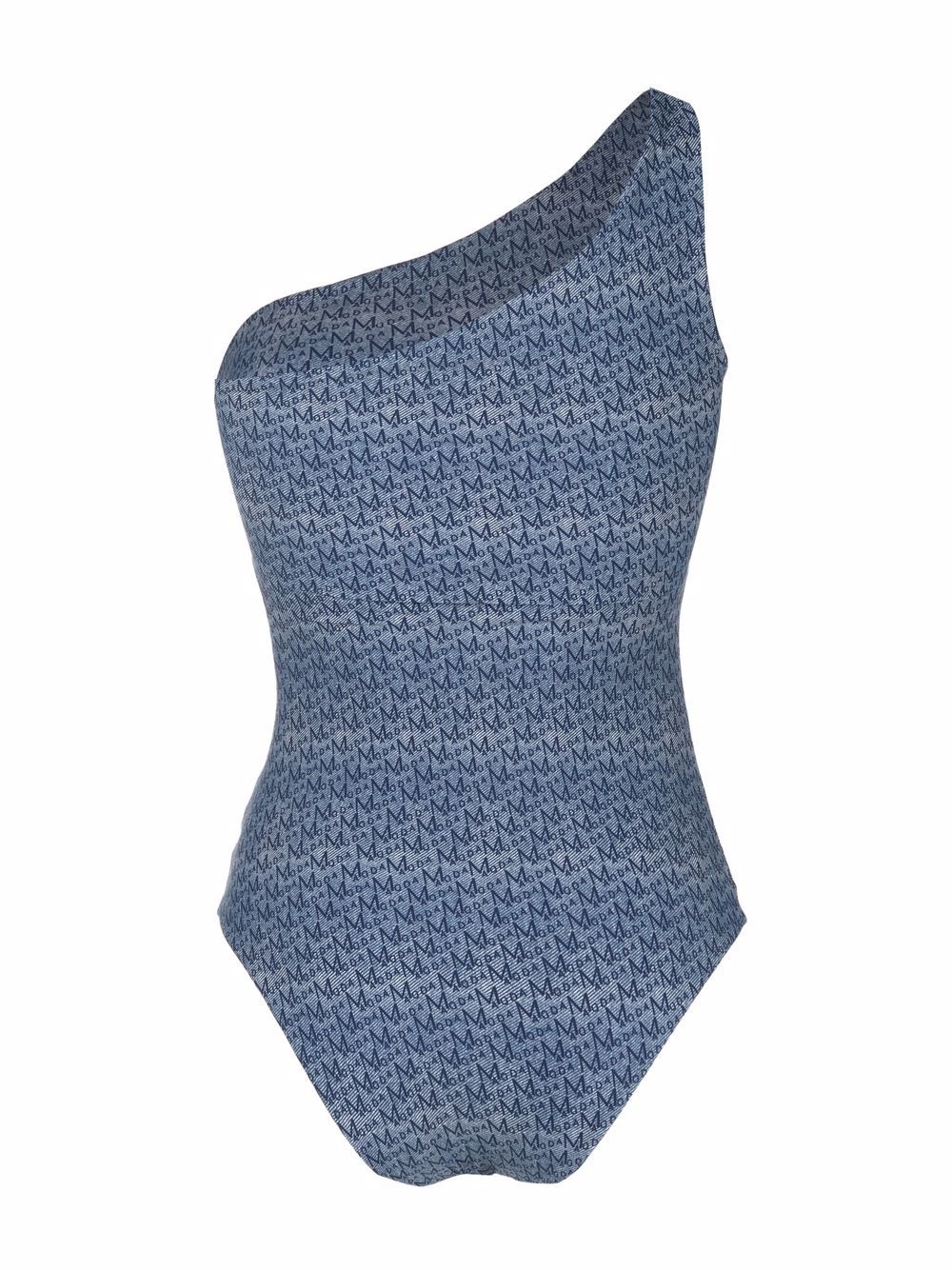 monogram-print one-shoulder swimsuit - 2