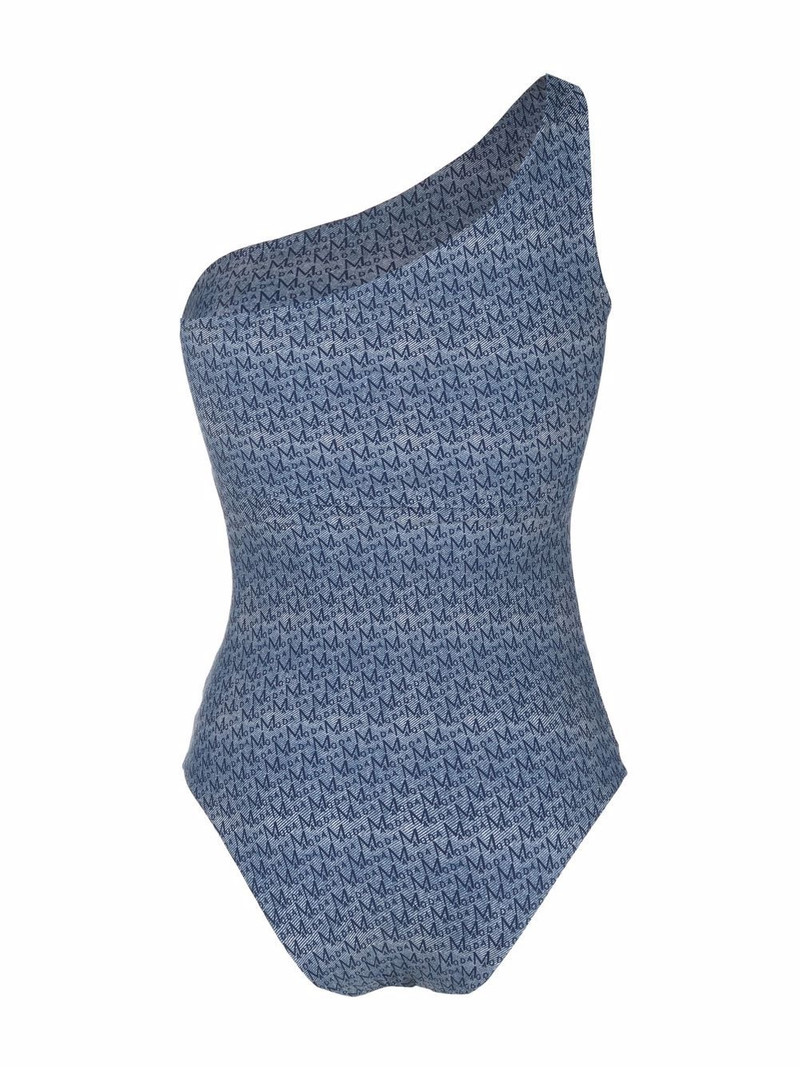 MAGDA BUTRYM monogram-print one-shoulder swimsuit outlook