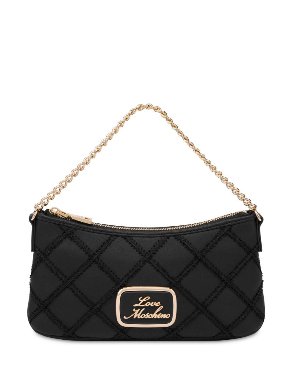 logo-plaque shoulder bag - 1