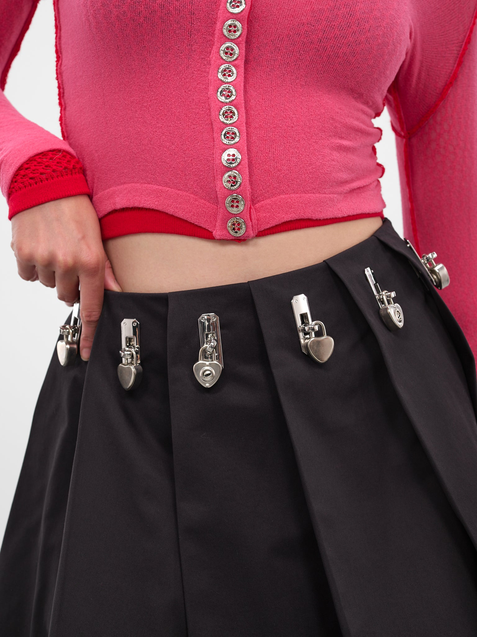 Black Ladyheath Pleated Lock Skirt - 5