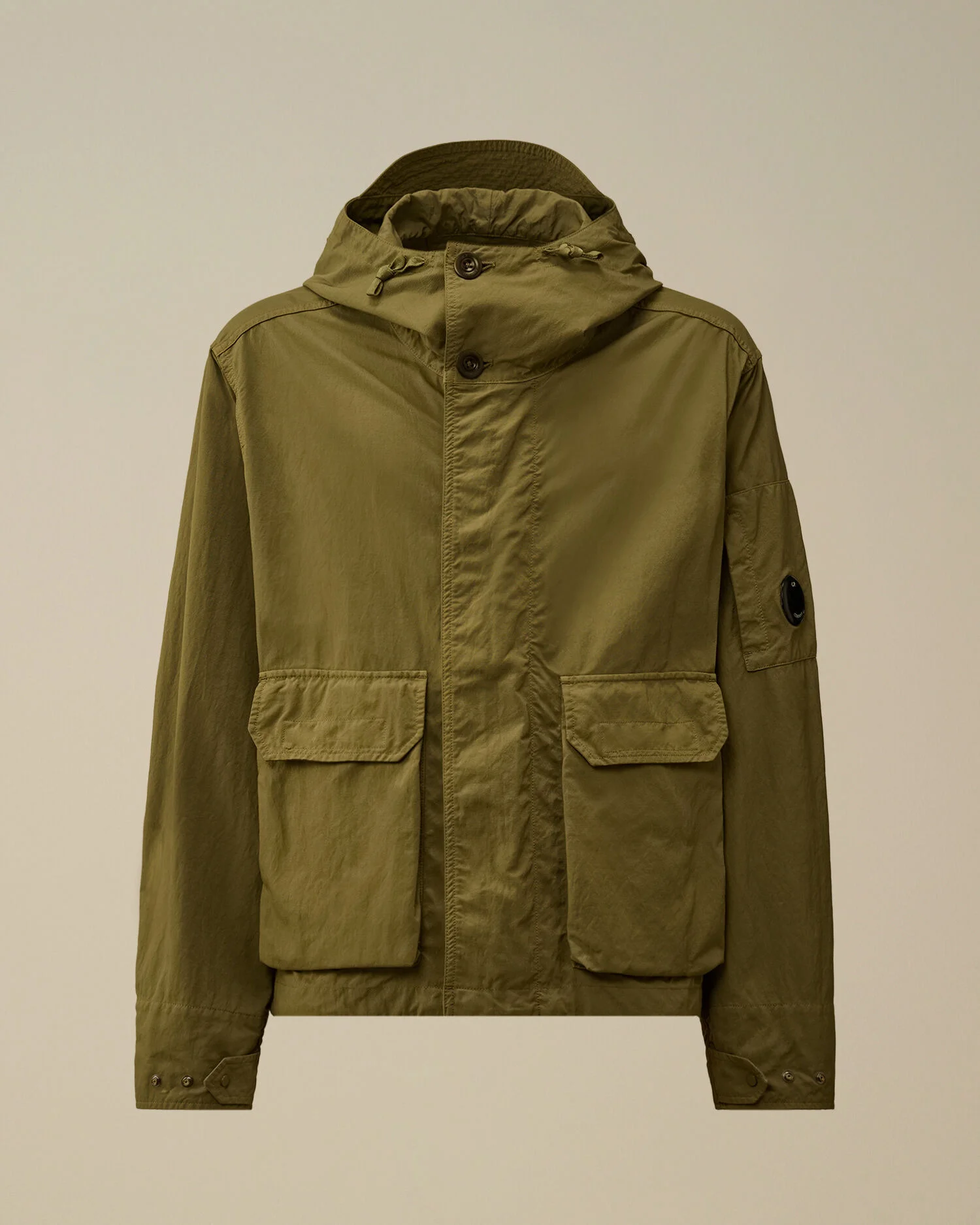 Twill Hooded Short Jacket - 1