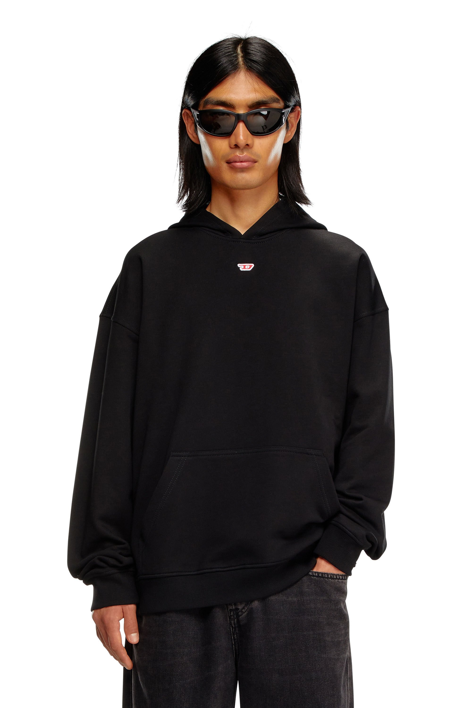 【DIESEL】S-Boxt-Hood-Q2 Men's Hoodie with Diesel label | Black | Diesel