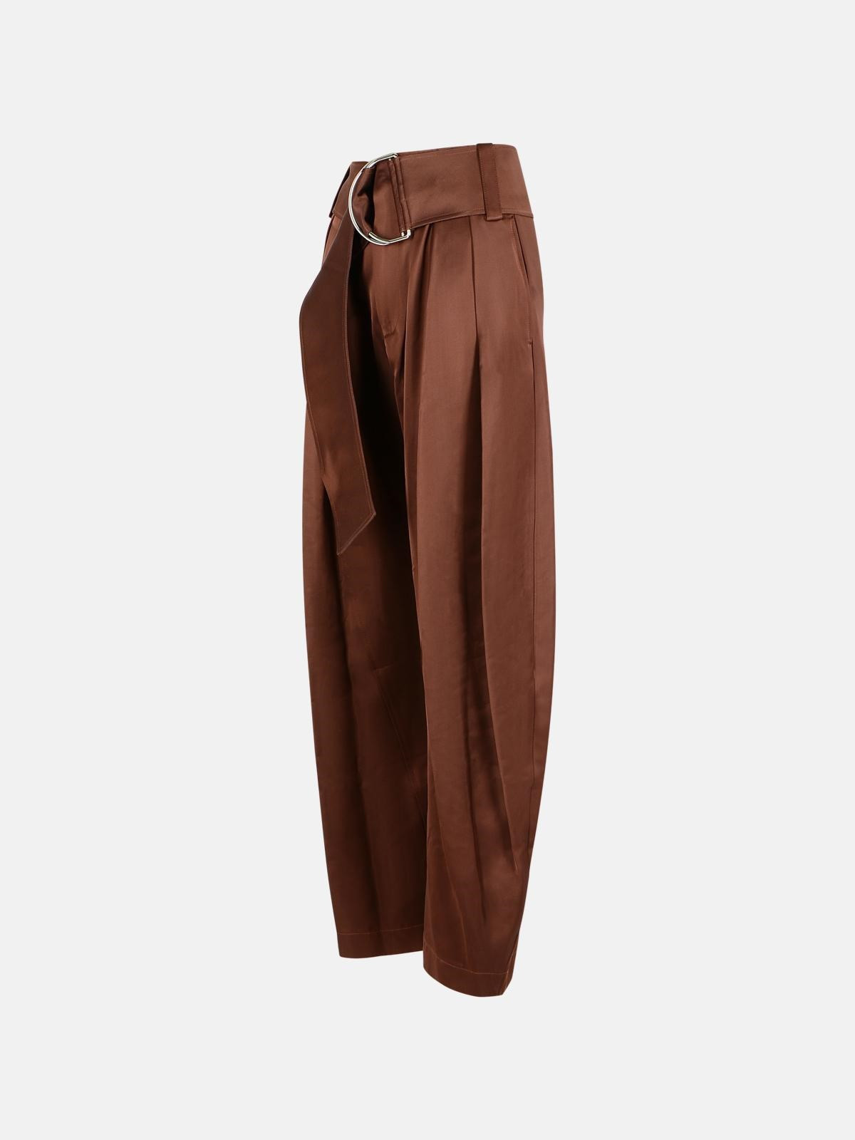 'D-RING' BROWN VISCOSE TROUSERS - 2