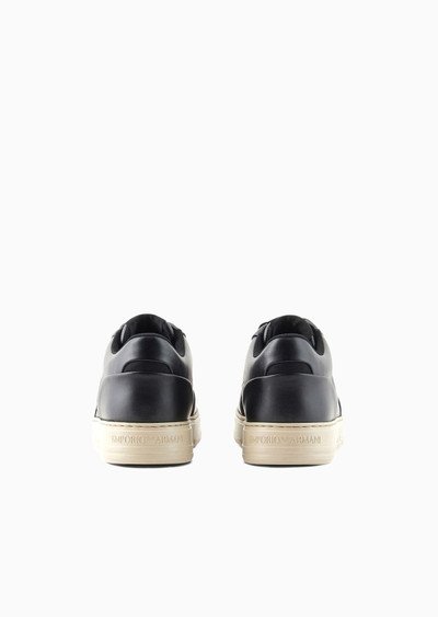 EMPORIO ARMANI Leather sneakers with side logo outlook