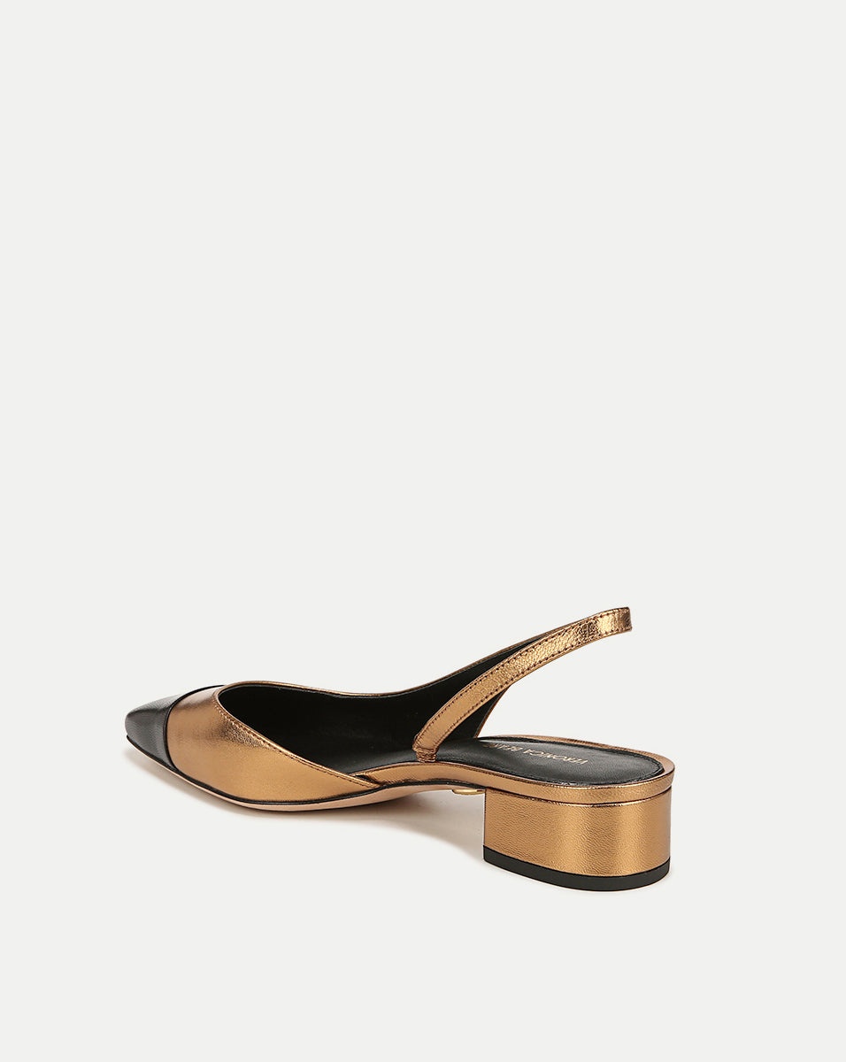 CECILE LEATHER CAP-TOE SLINGBACK - 4