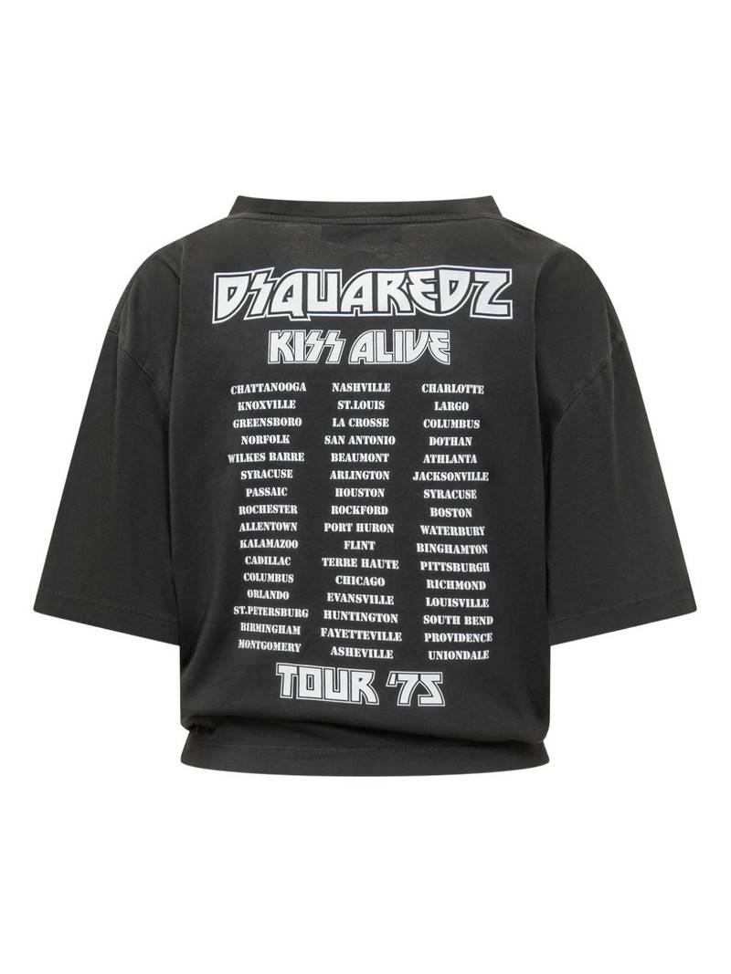 DSQUARED2 x KISS rhineston-embellished T-shirt outlook