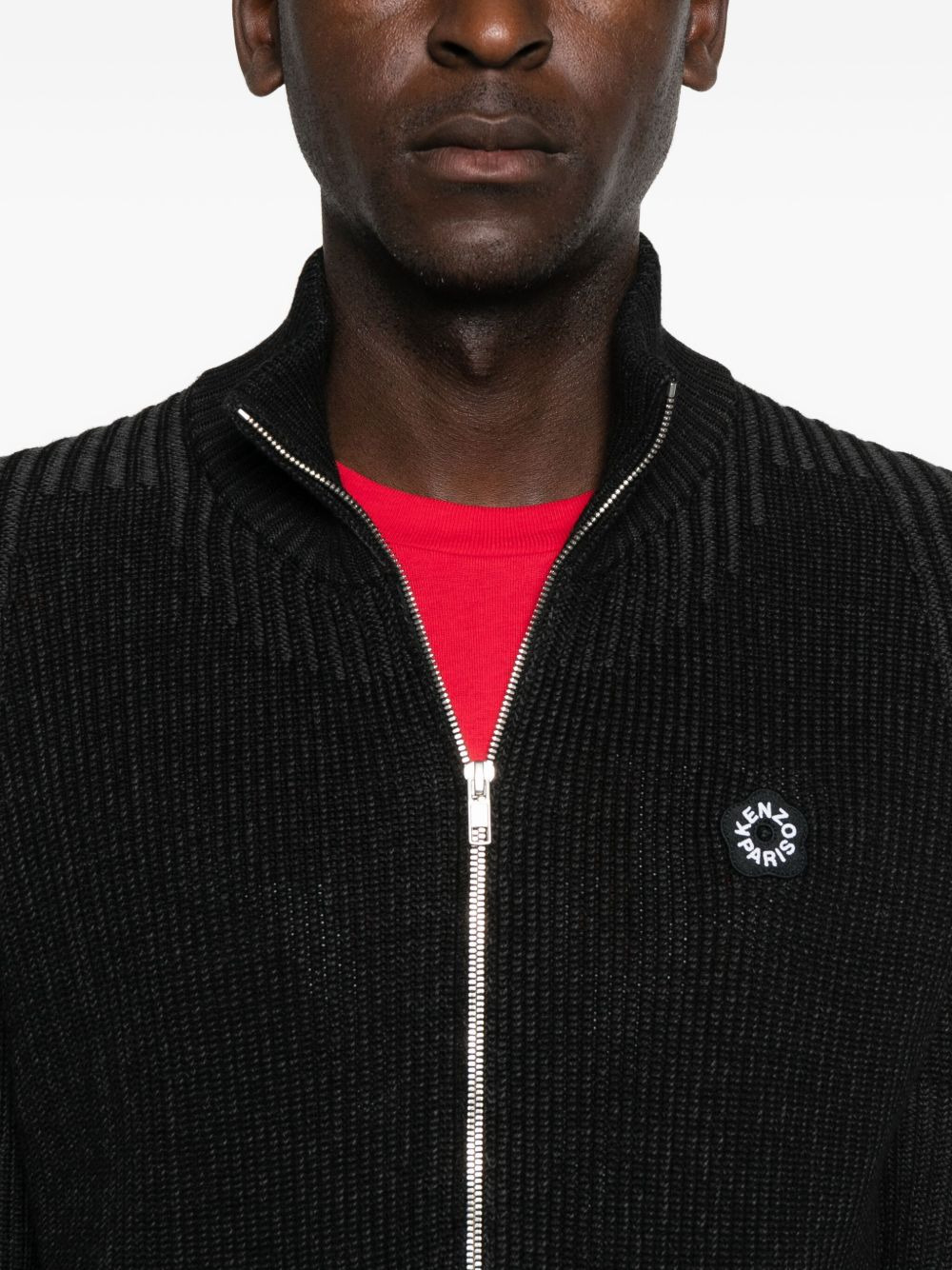 ribbed zip-up cardigan - 5