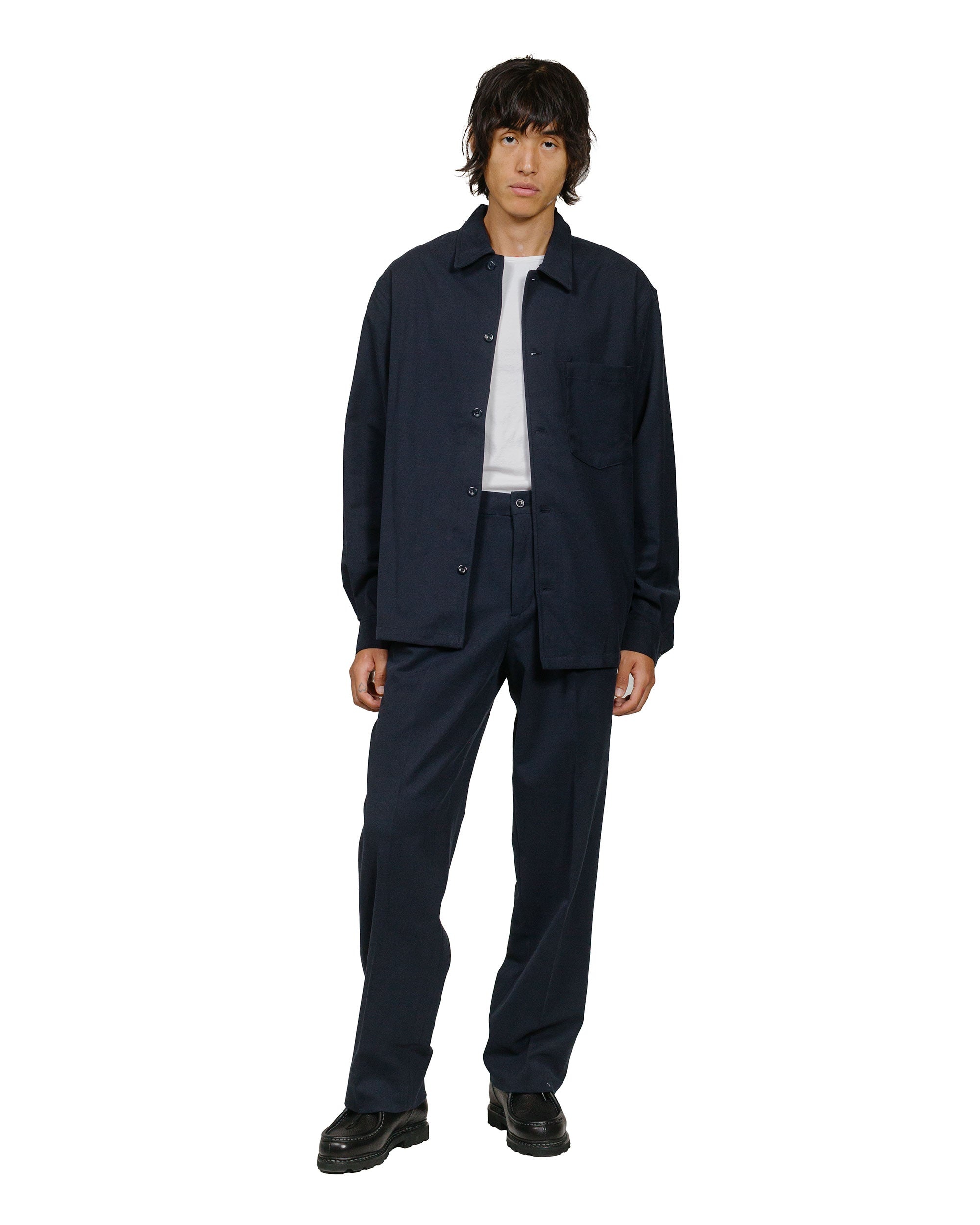 Carsten Cotton Wool LS Shirt Dark Navy - 4