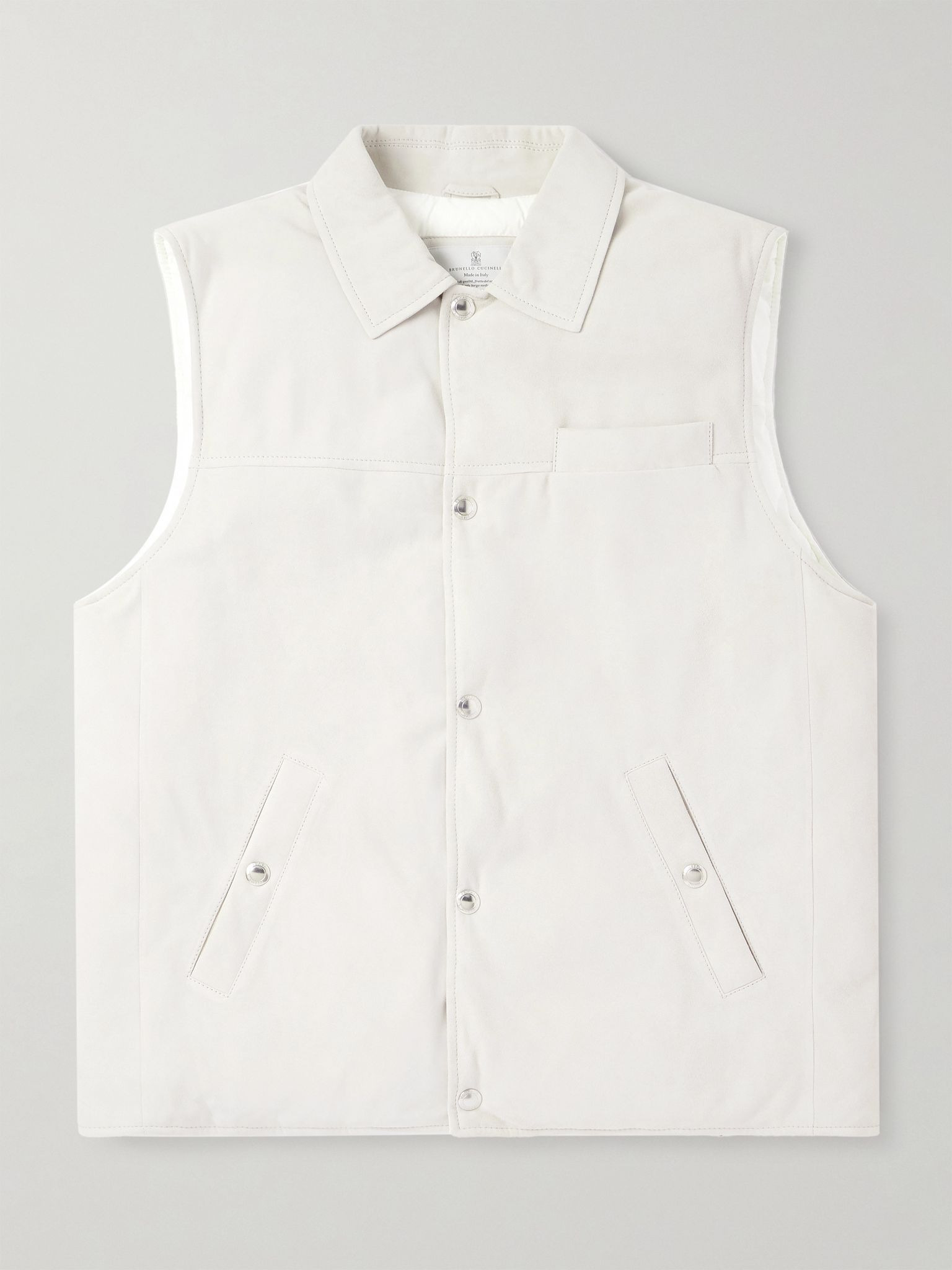 Suede Down Vest Cream - 1