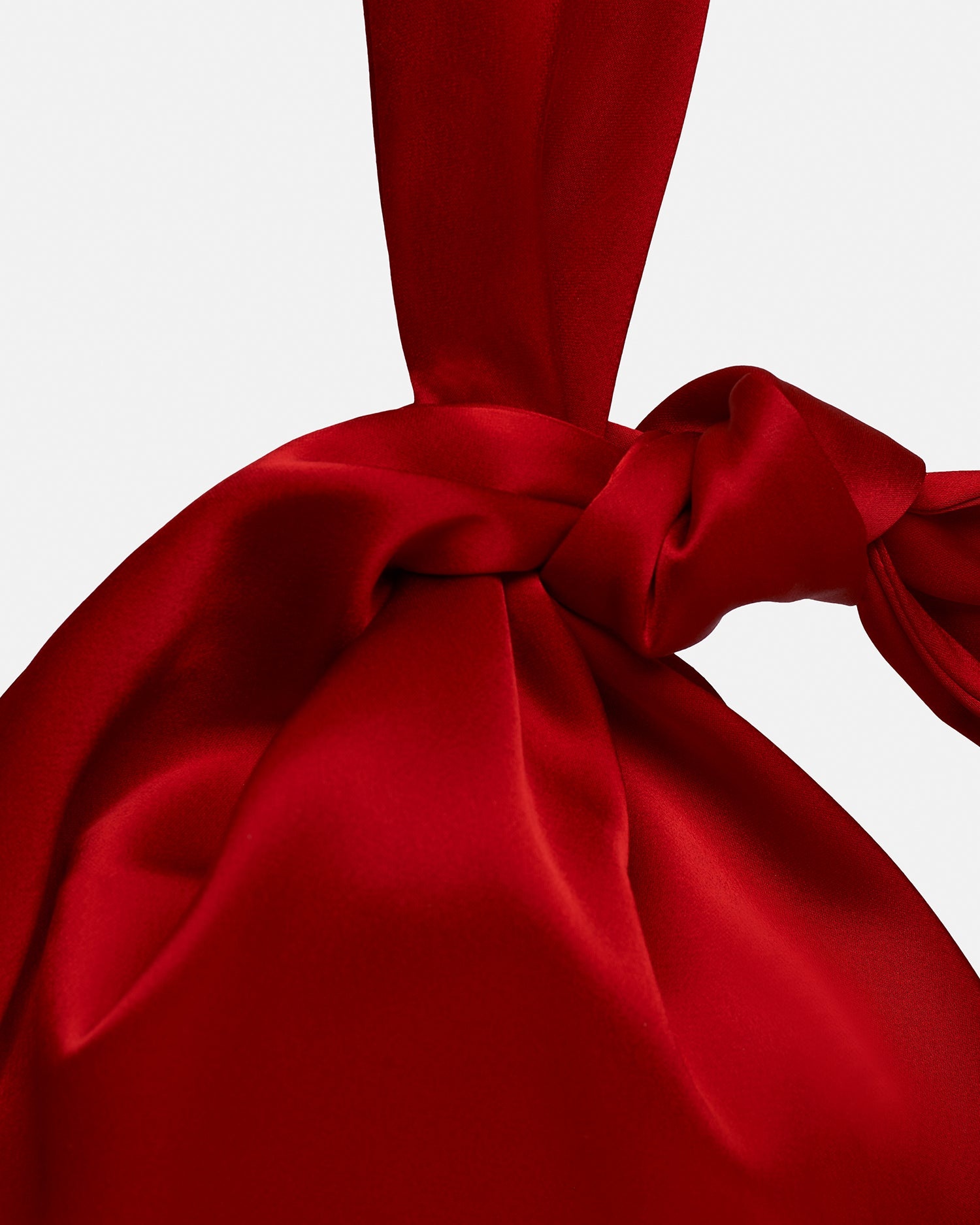 Slip Satin Clutch Bag With Knot Detailing - 2