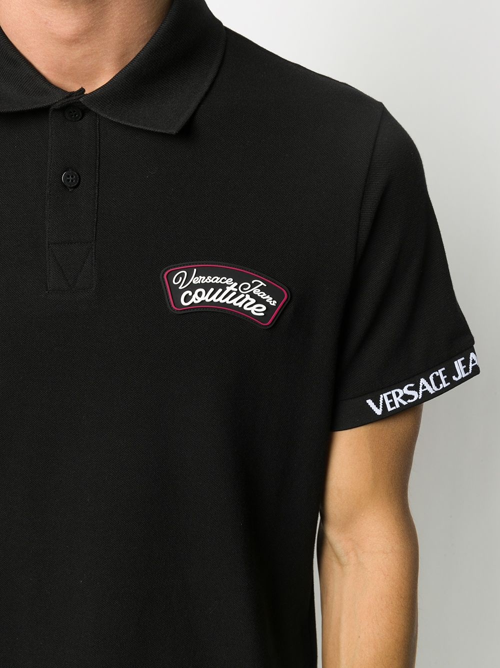 logo patch polo shirt - 5