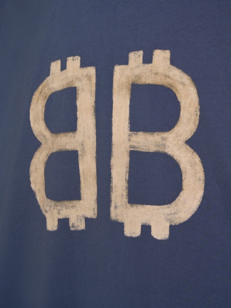 Crypto print vintage cotton t-shirt - 5