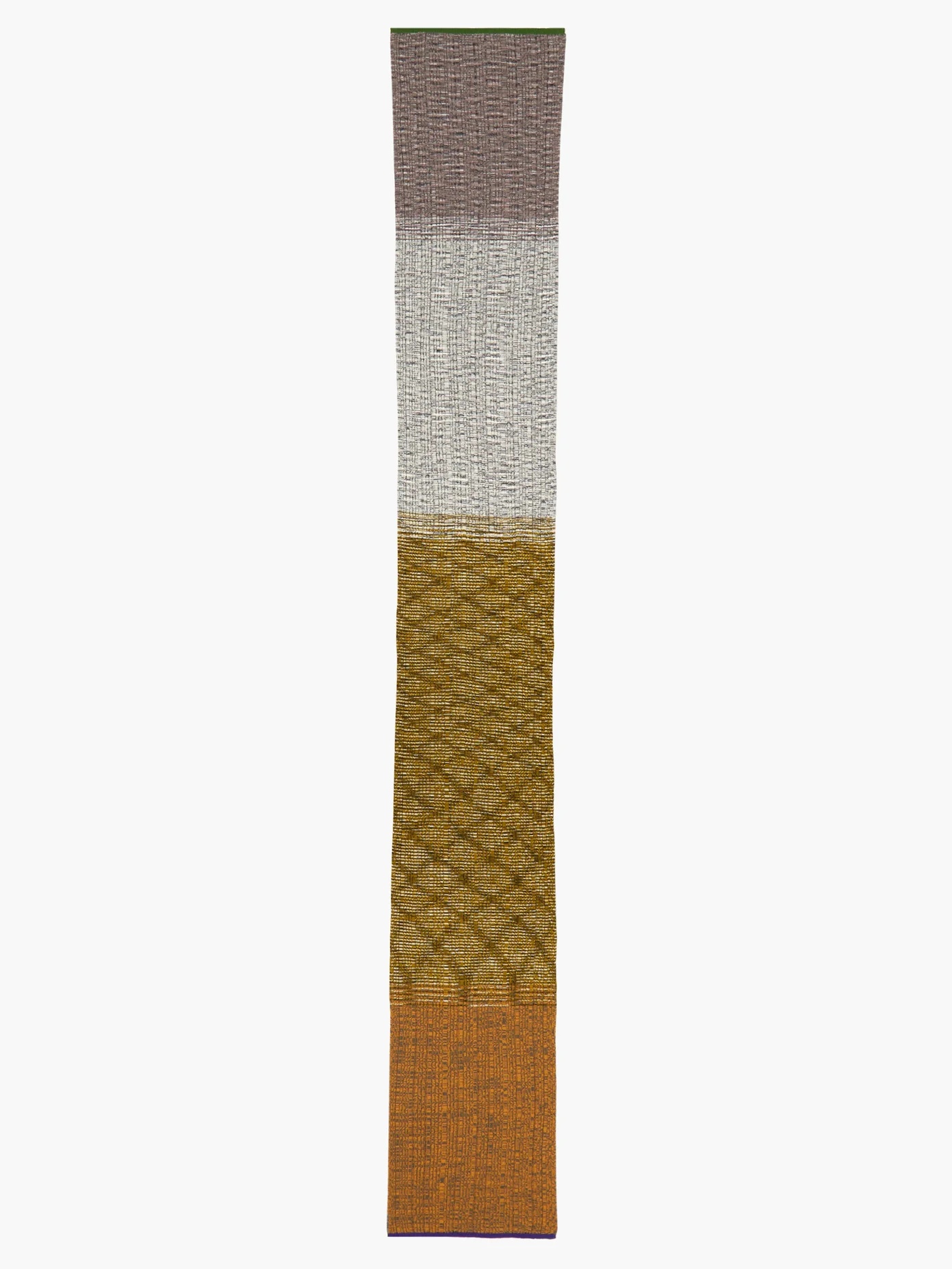 Colour-block rib-knitted scarf - 4