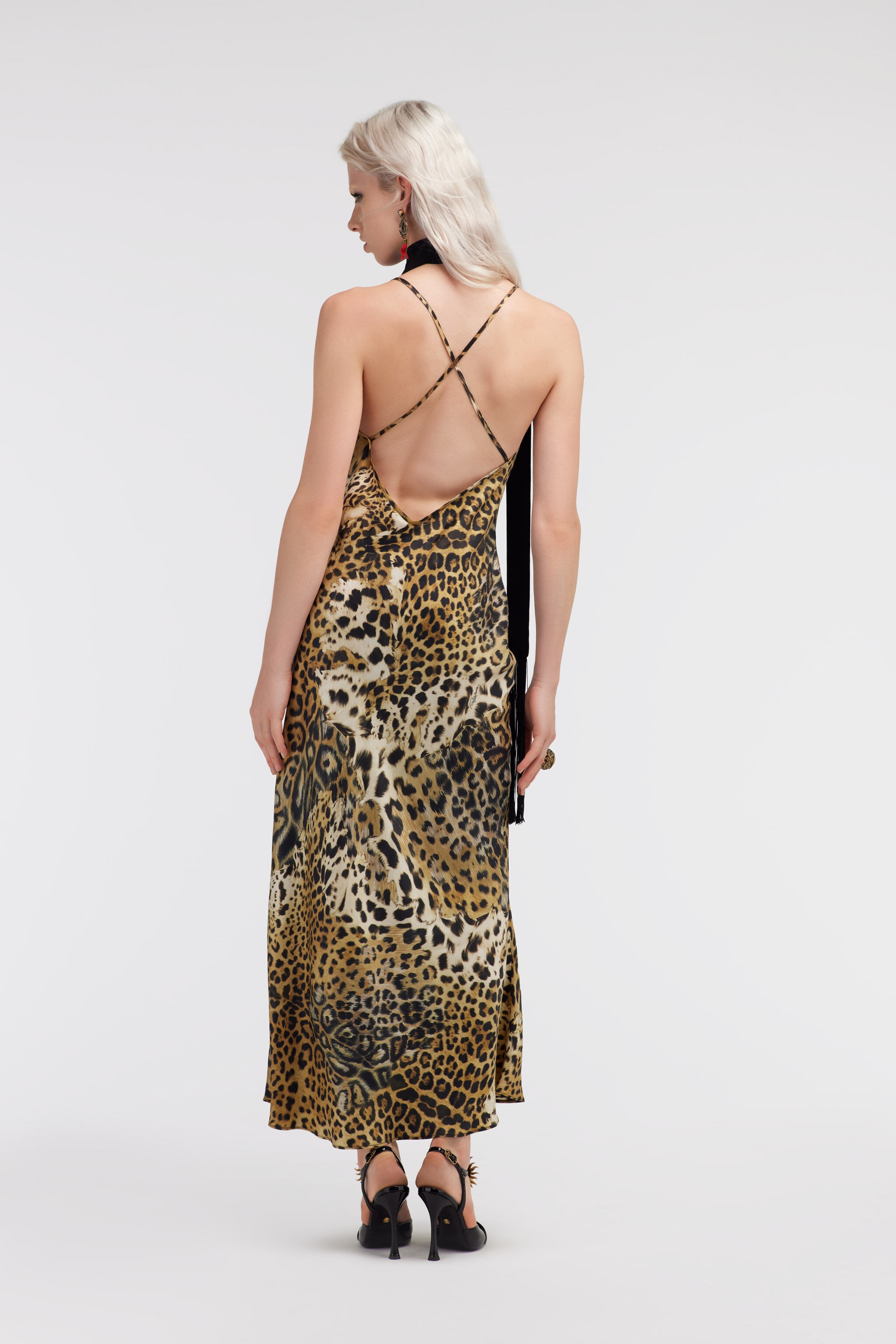 Jaguar Skin print lingerie dress - 4