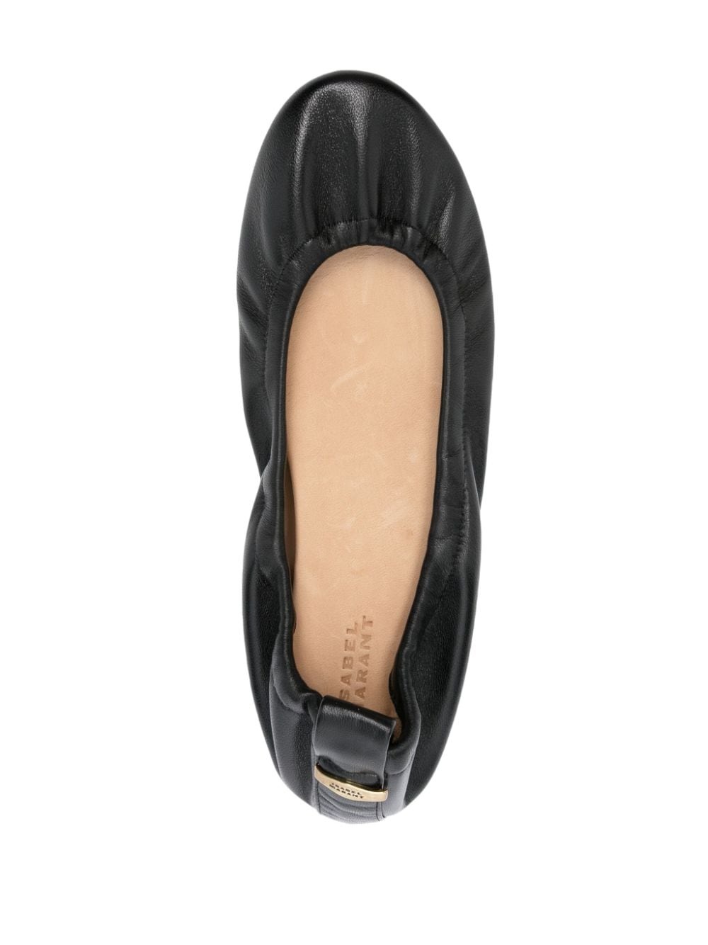 logo-plaque leather ballerina shoes - 4
