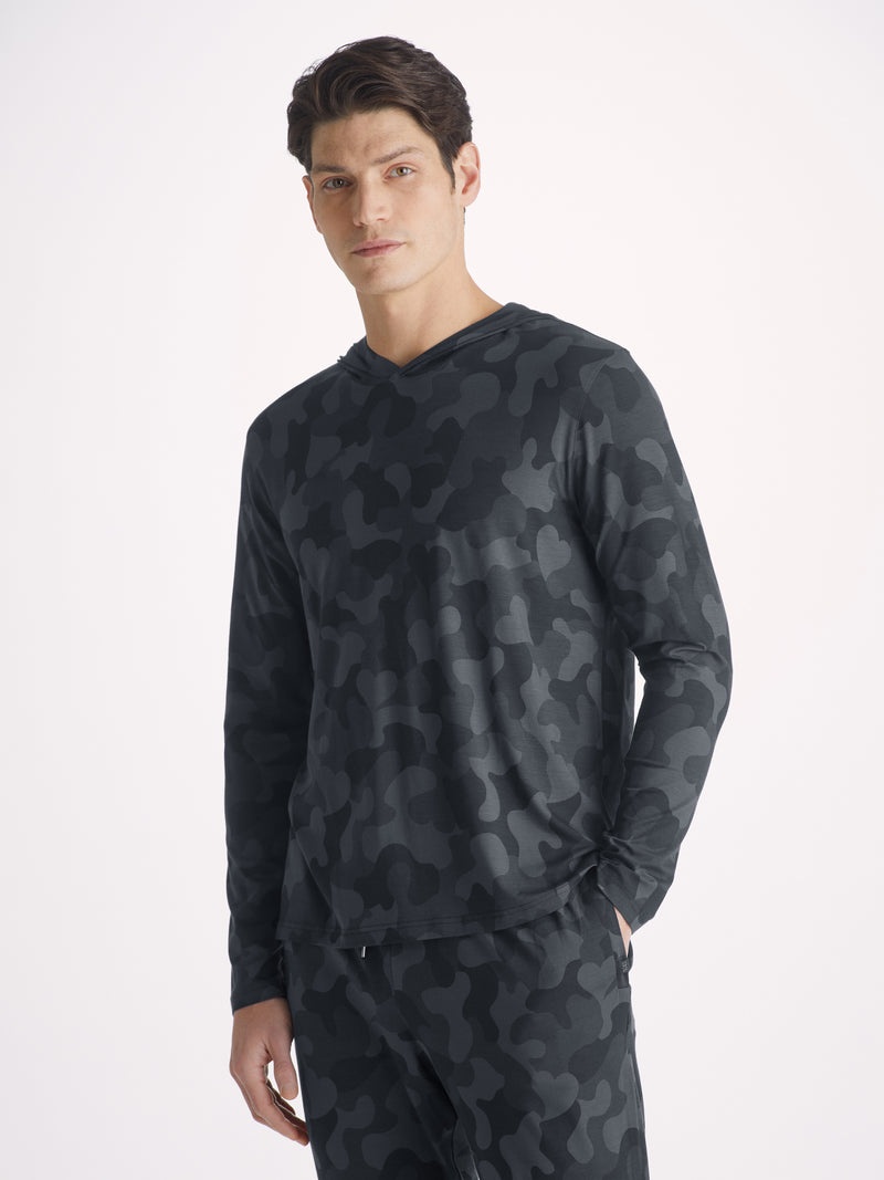 Men's Pullover Hoodie London 11 Micro Modal Black - 3