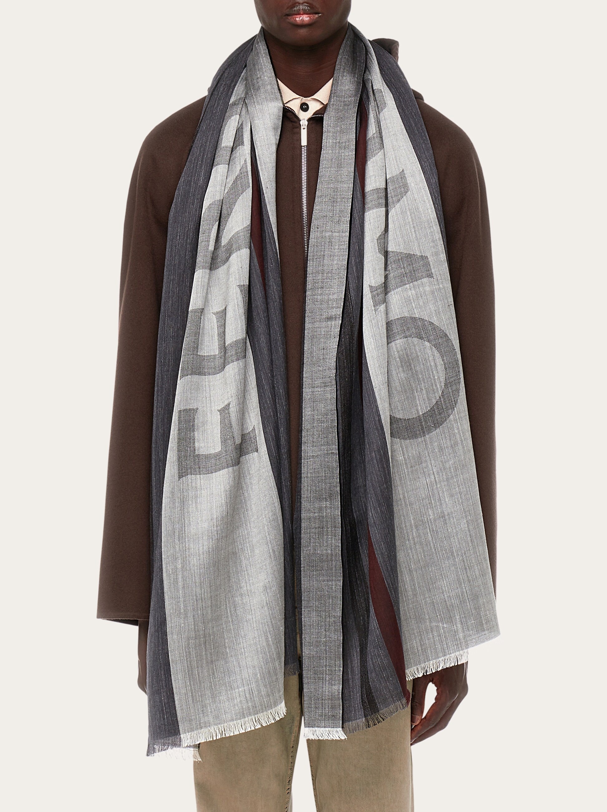 Maxi-striped jacquard stole - 3