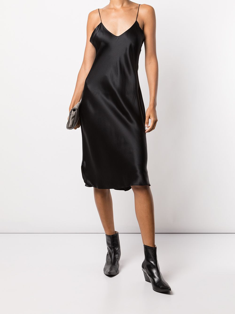 silk midi slip dress - 2
