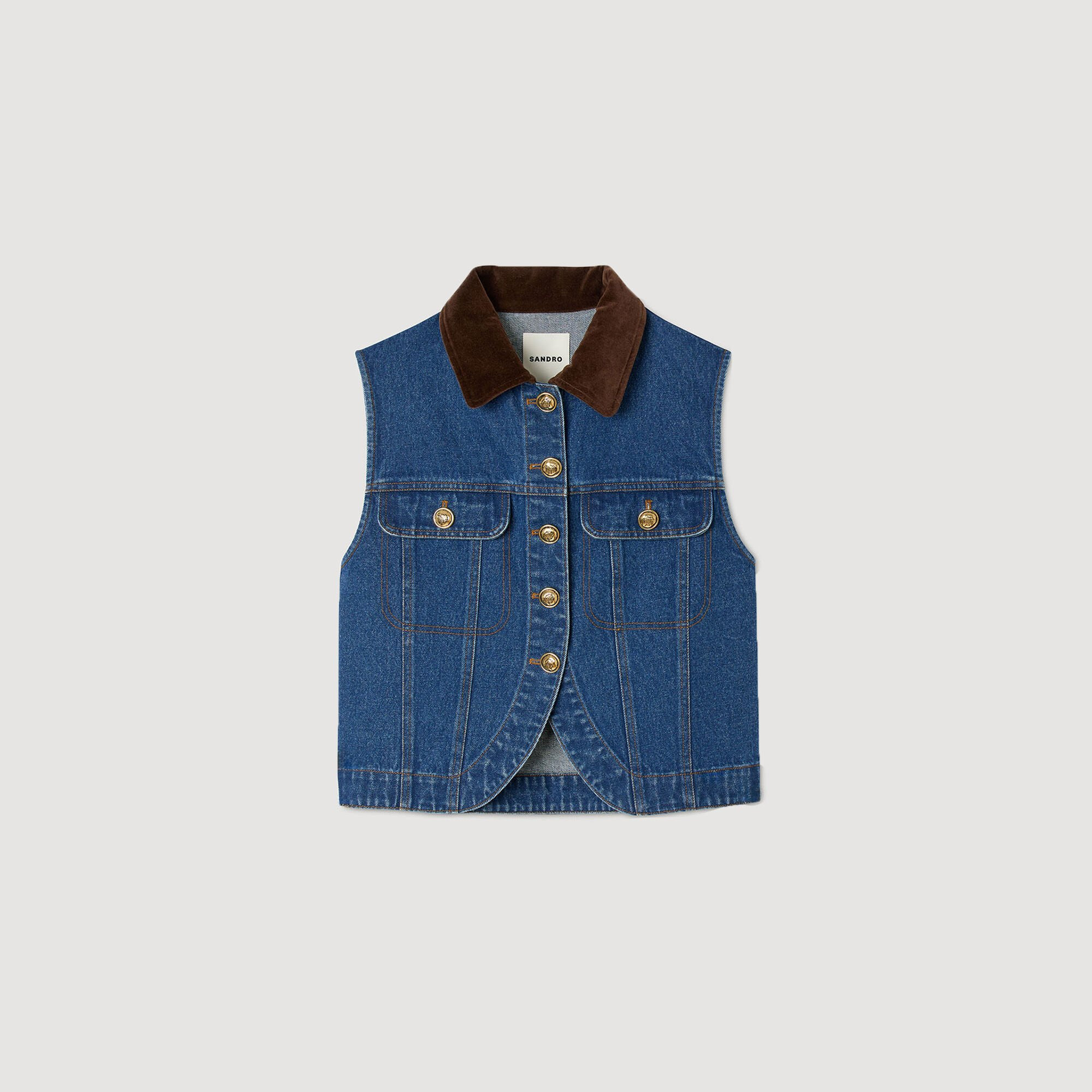 SLEEVELESS DENIM JACKET - 6