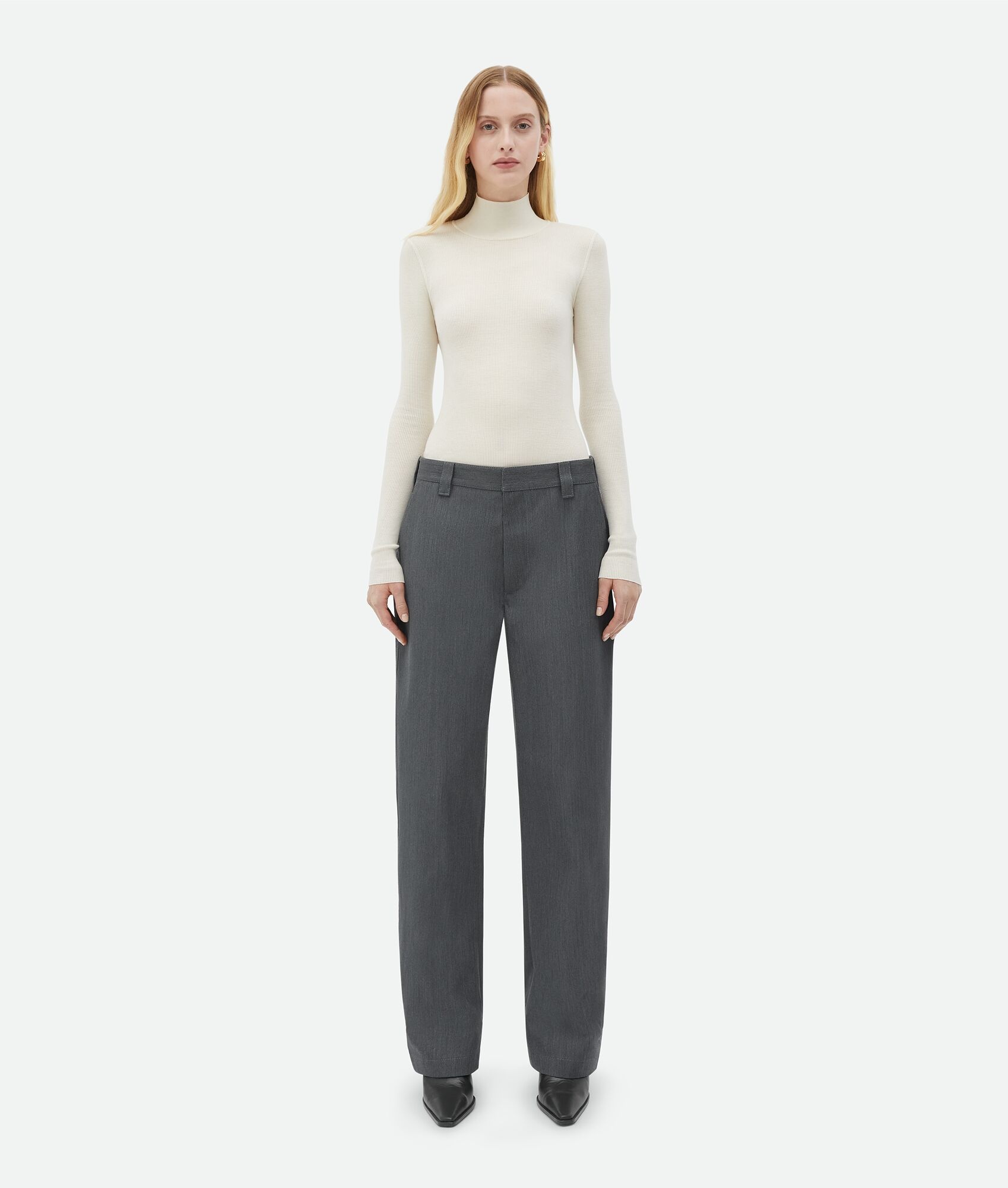 Bonded Wool And Cotton Tapered Pants - 1