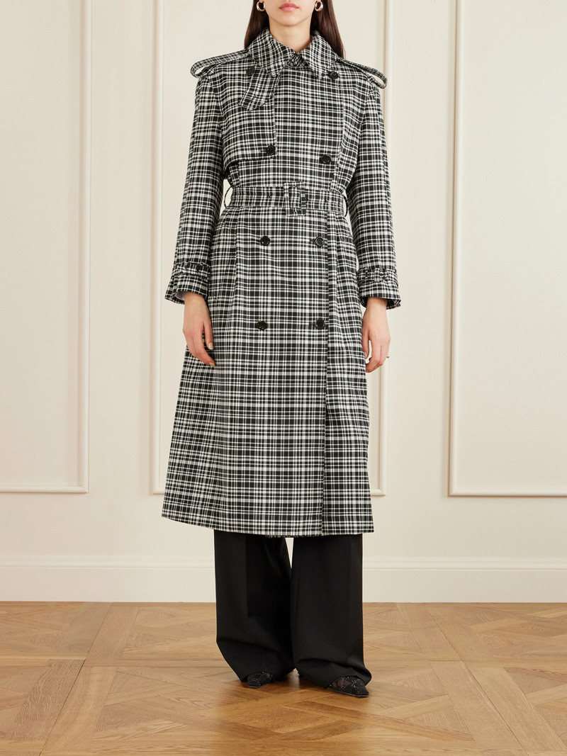 S.S.DALEY Edna Houndstooth Wool And Cotton-blend Trench Coat outlook