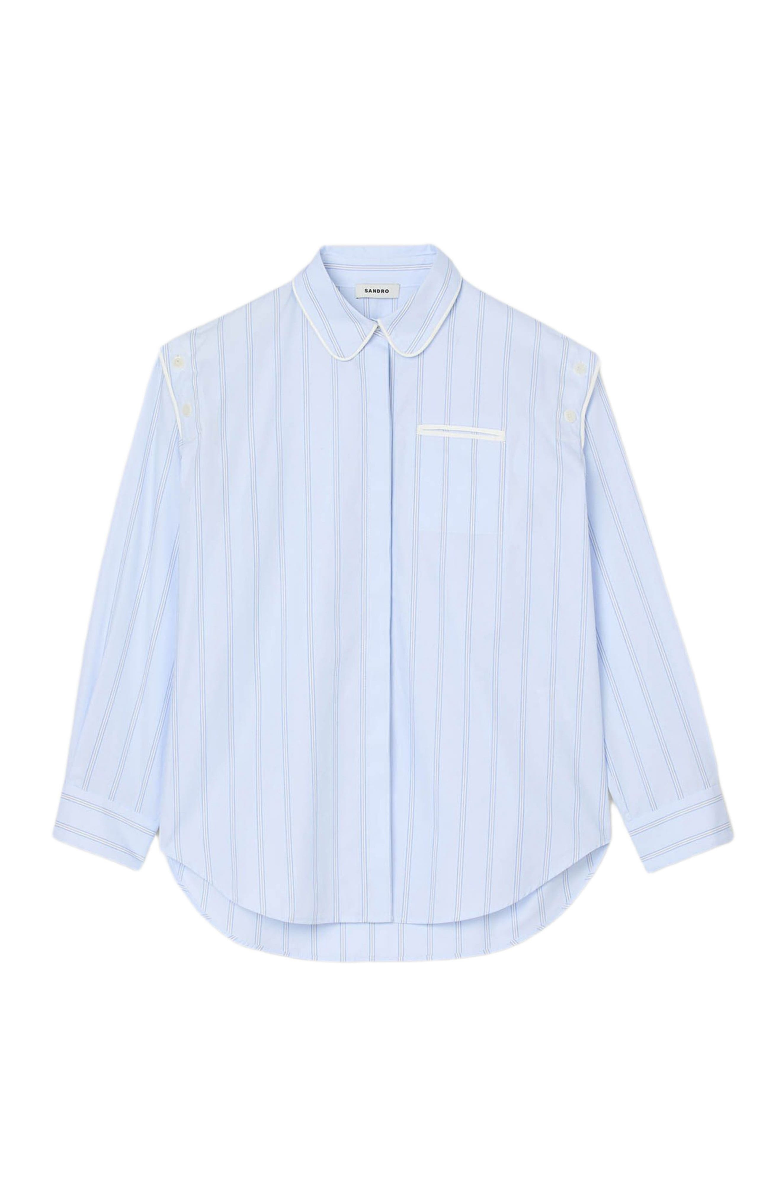 SANDRO Striped shirt in Sky Blue at Nordstrom - 5